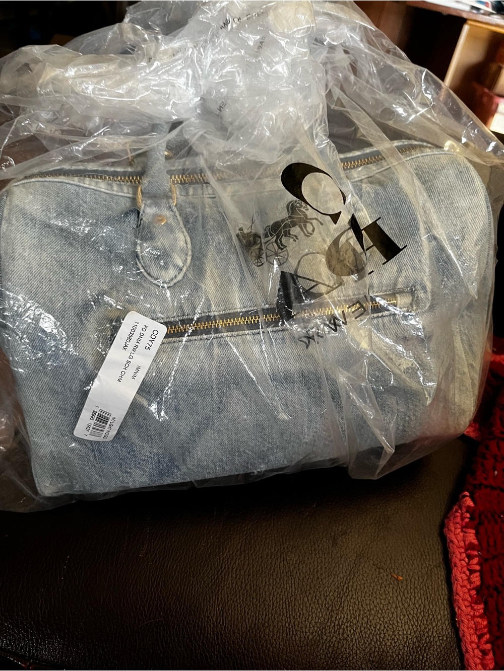 Coach Loved Denim Large Rowan With Wristlet And Charms - Picture 14 of 16